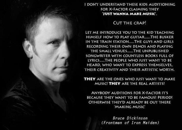 Bruce Dickinson of Iron Maiden Drops Wisdom. Recognize.